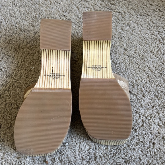 Vintage Splash Wood Cutout Wooden Platform Sandals Size 9 - Picture 5 of 11